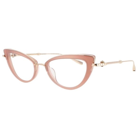 NWT VALENTINO EYEGLASSES CAT EYE WOMEN GOLD/ROSE EYEWEAR - Picture 1 of 4